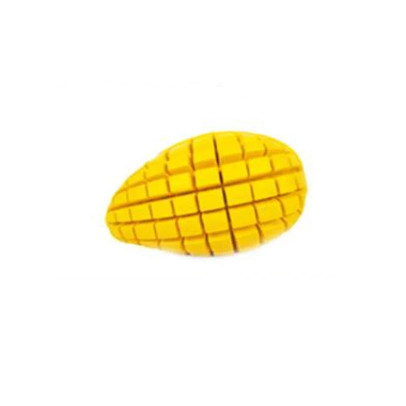 Fruit-shaped dog chew toy in vibrant colors for dental health and play