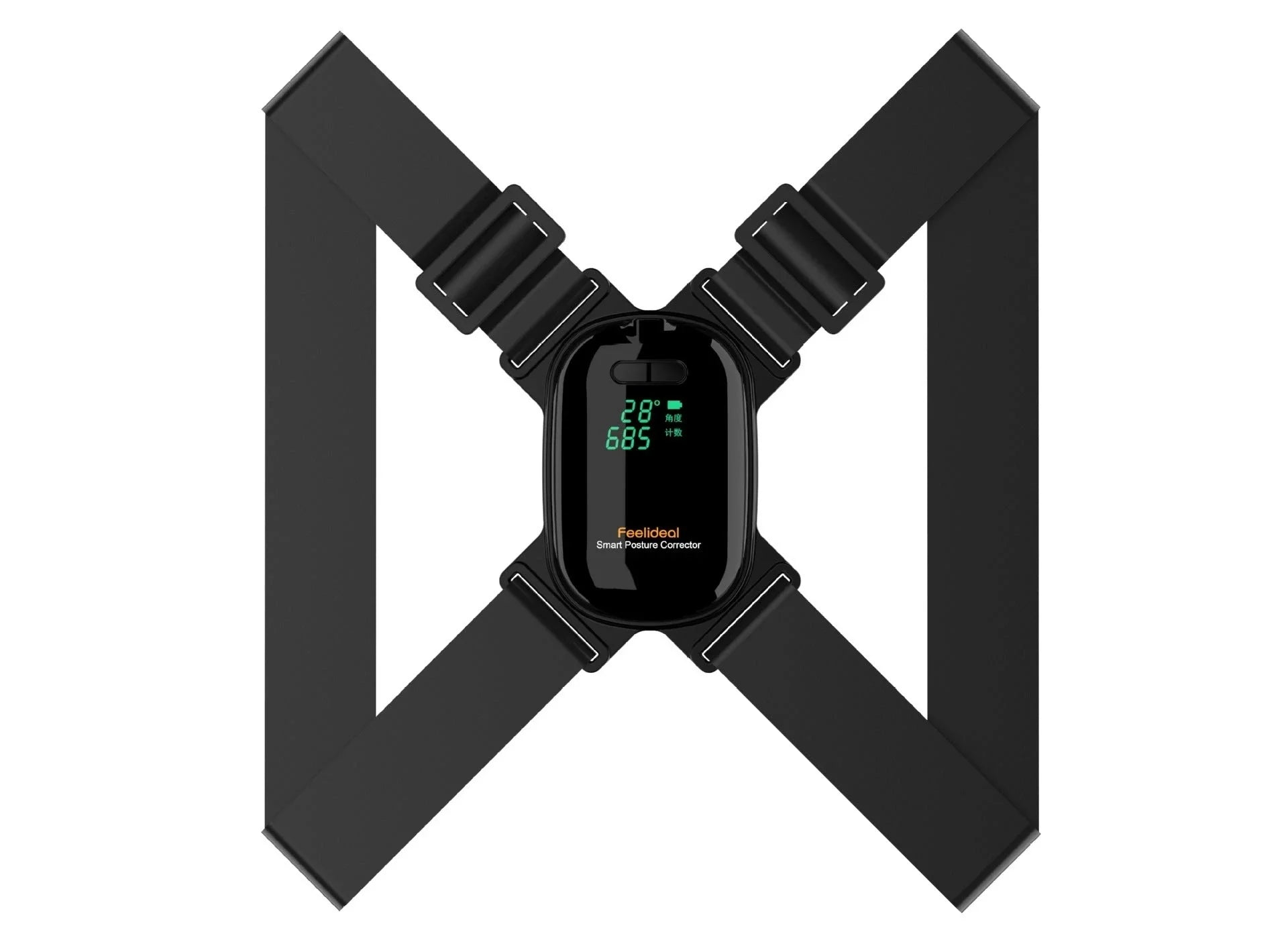 Adjustable Smart Posture Corrector with angle and tension sensors to improve posture and reduce back pain