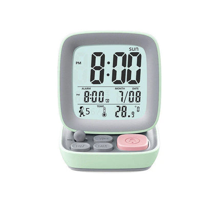 Charming cartoon alarm clock with vibrant characters, mute function, and multi-functional design for kids' bedrooms