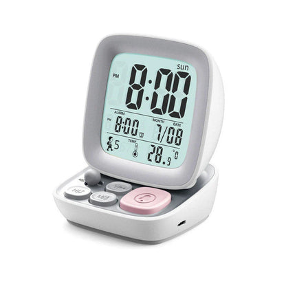 Charming cartoon alarm clock with vibrant characters, mute function, and multi-functional design for kids' bedrooms