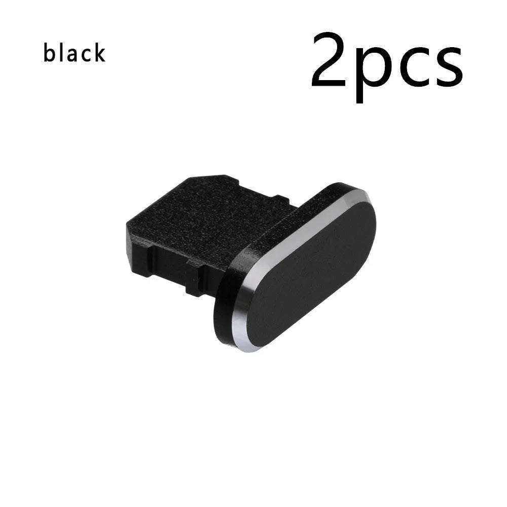 Aluminium alloy dust plug for iPhone Lightning charging port in various metallic colours.