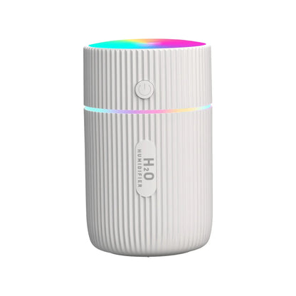 Portable USB humidifier diffuser in black, green, pink, or white with 240ml water tank