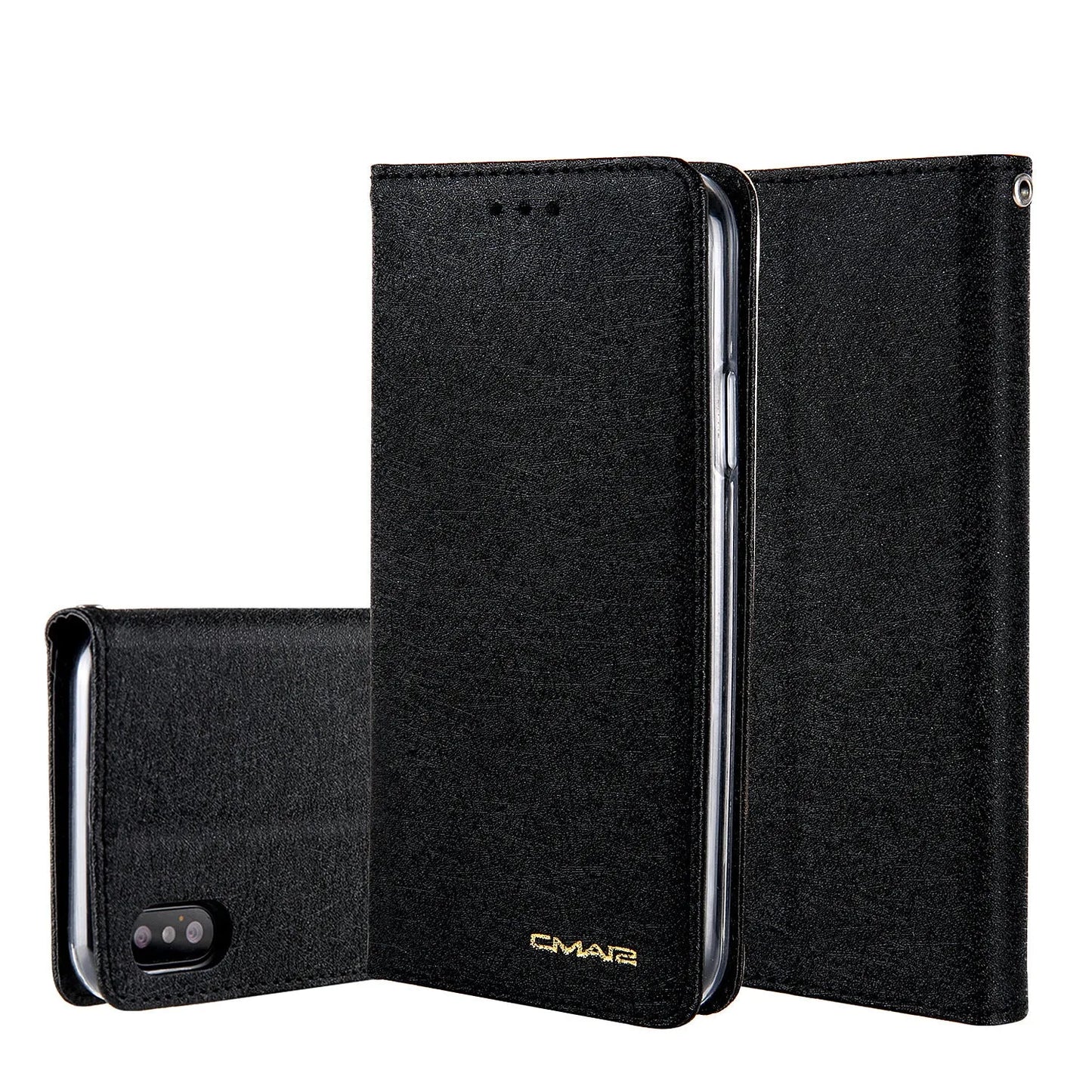 PU leather flip phone case with card slots for iPhone in multiple colour options