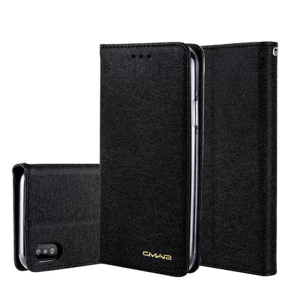 PU leather flip phone case with card slots for iPhone in multiple colour options