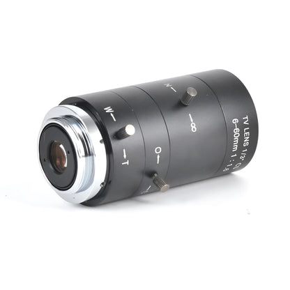 Black 6-60mm manual aperture CS mount camera lens for 1/3 inch security cameras