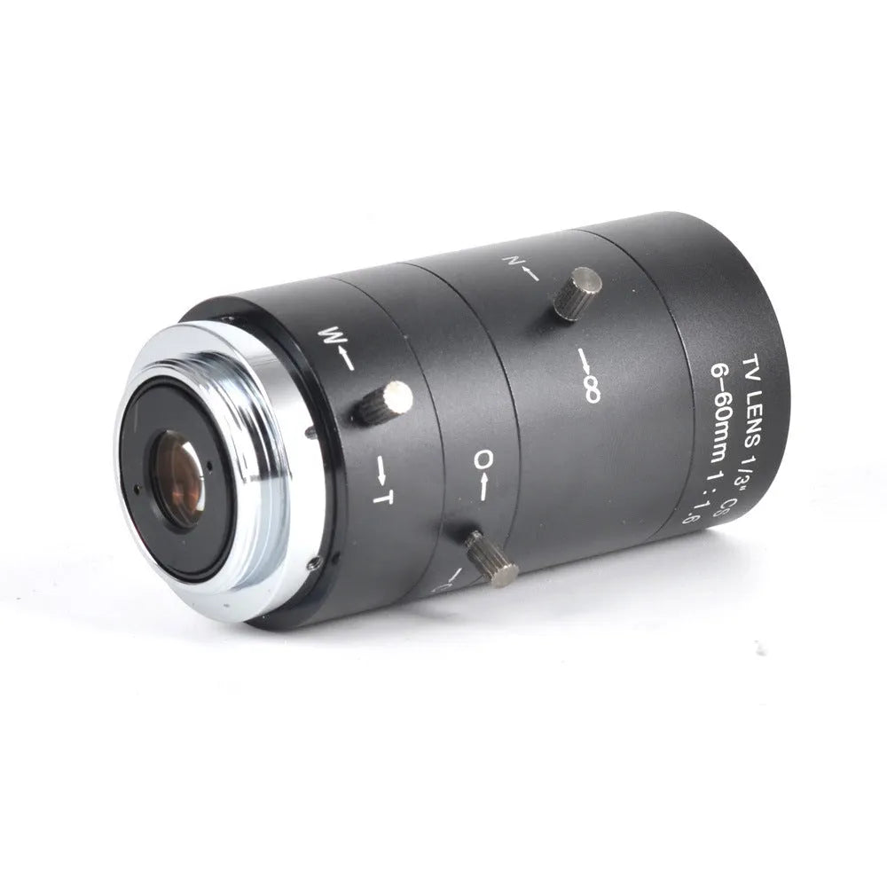 Black 6-60mm manual aperture CS mount camera lens for 1/3 inch security cameras