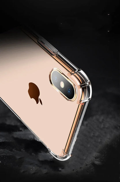 Transparent white silicone protective case for iPhone showing back and side coverage