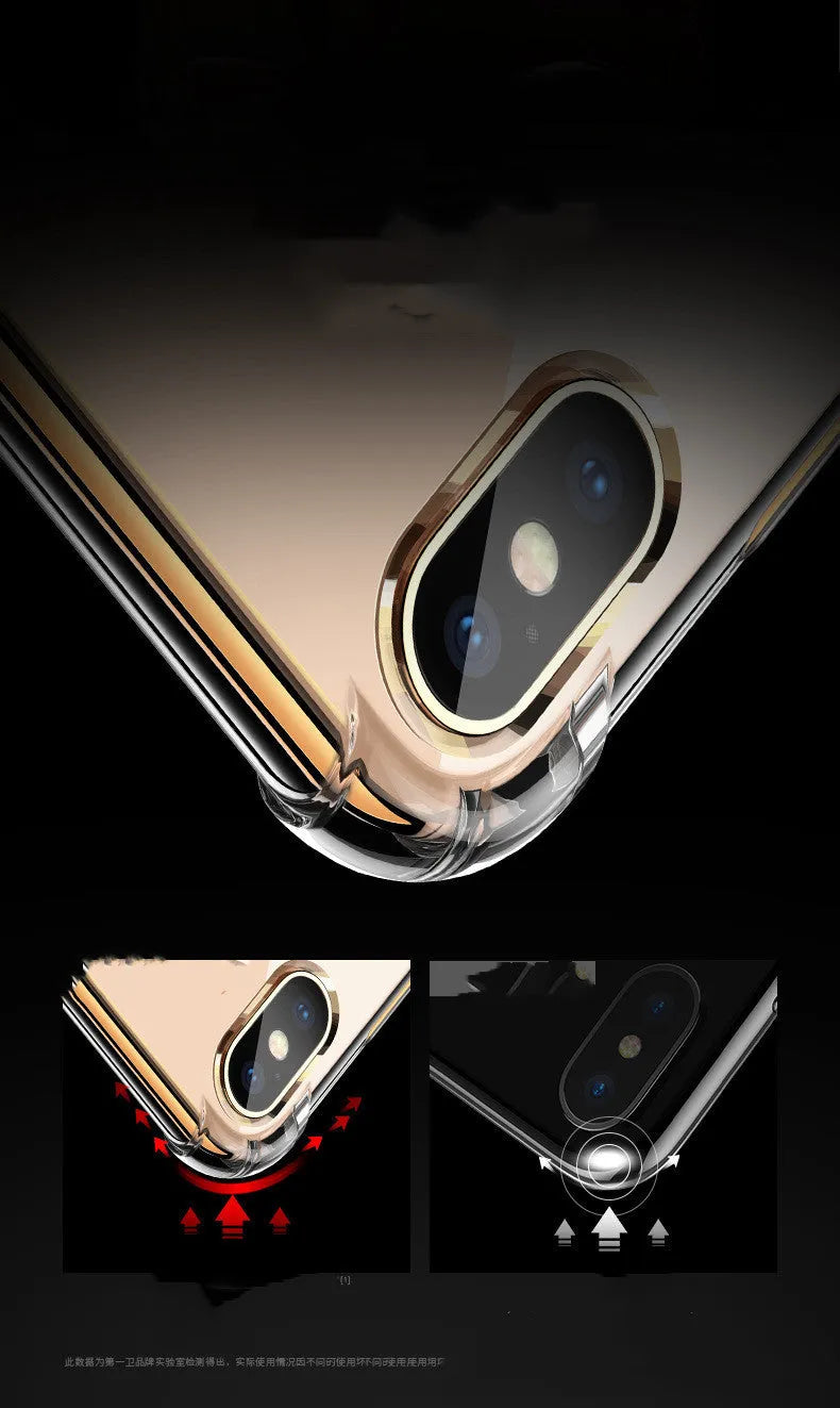 Compatible shockproof silicone case for iPhone models including iPhone 11, 12, XR, XS, XS Max, 13, 13 Pro, 13 Pro Max, 8, 7, 6S, 6S Plus, SE (2020), SE (2022), 5, 5S, transparent white colour protective cover