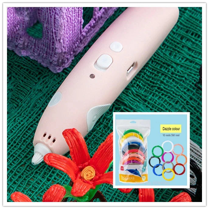 A versatile 3D printing pen with adjustable temperature, eco-friendly materials, and vibrant color options for unleashing your creativity.