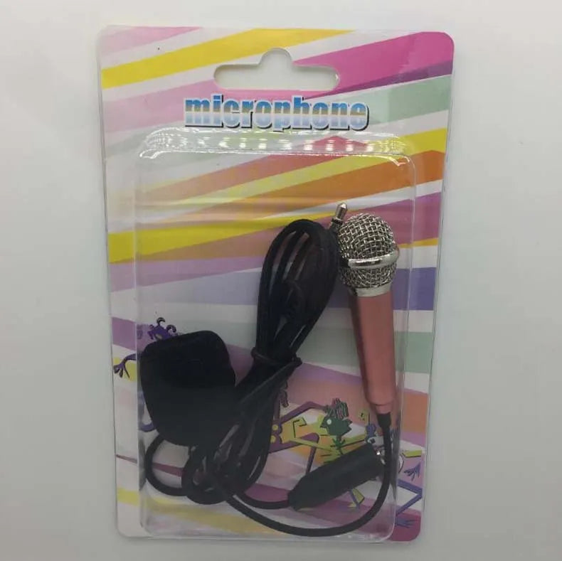 T3 mini condenser microphone with 3.5mm connector for Android phones in blue, gold, red, and silver colours