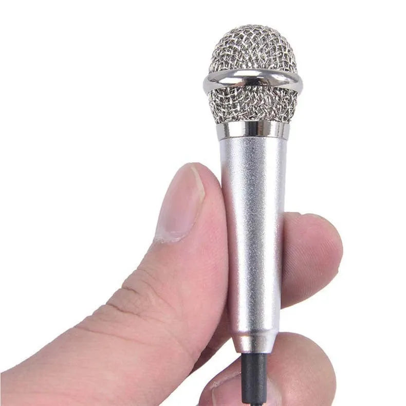T3 mini condenser microphone with 3.5mm connector for Android phones in blue, gold, red, and silver colours
