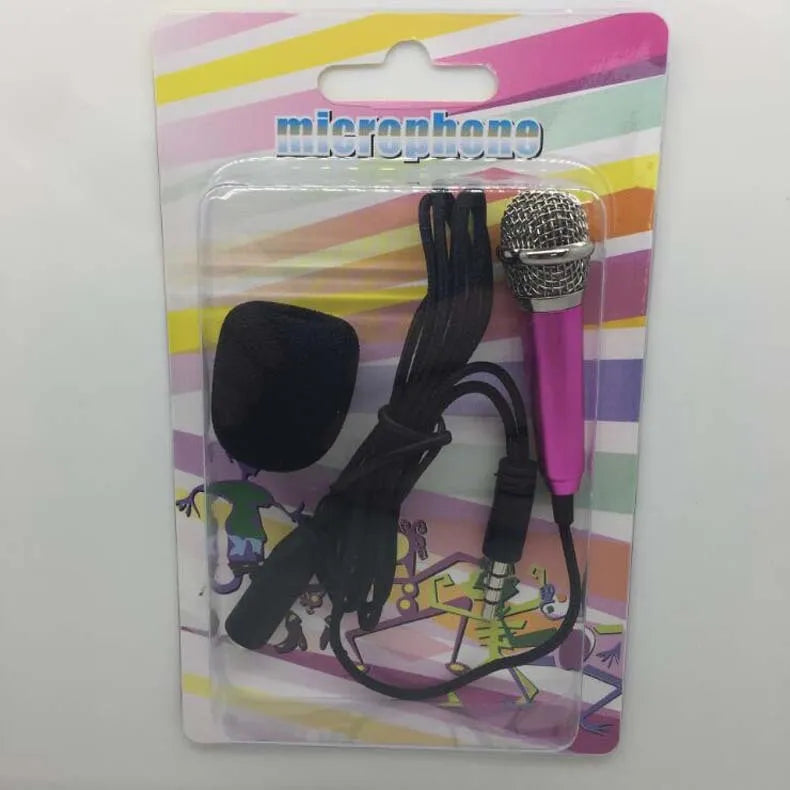 T3 mini condenser microphone with 3.5mm connector for Android phones in blue, gold, red, and silver colours