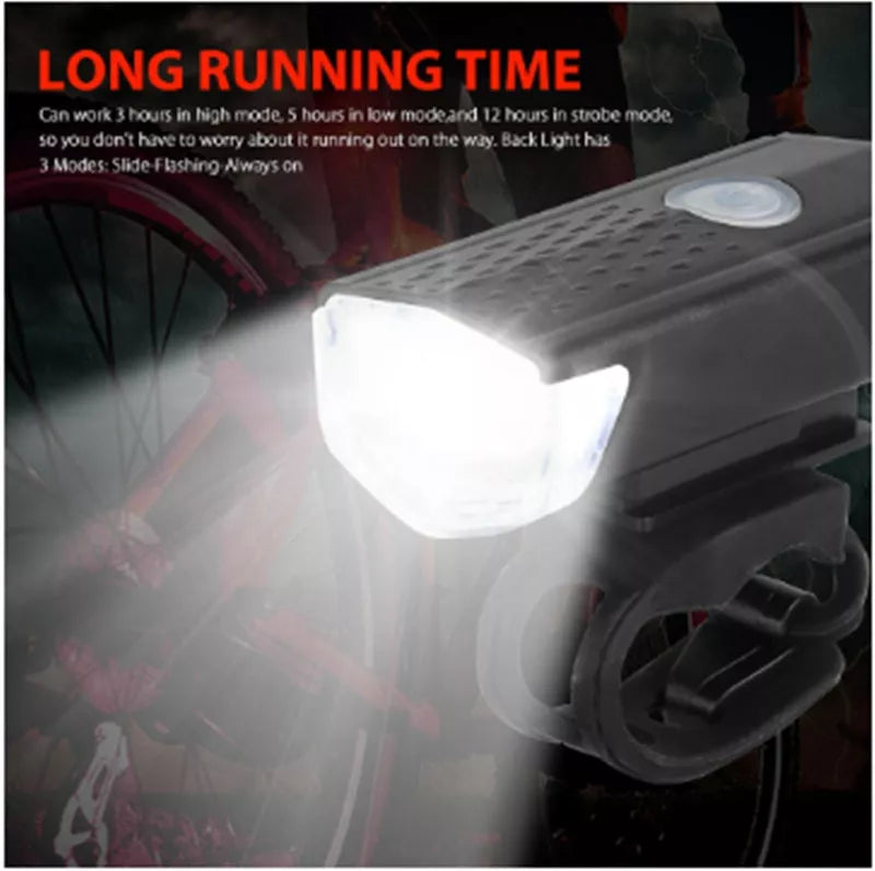 USB rechargeable bicycle front light in multiple colors for enhanced night riding safety