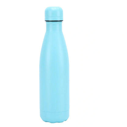 Stainless steel vacuum insulated water bottle with rubber painted surface in various colors