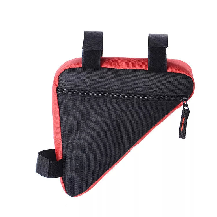 Mini Triangle Bicycle Bag in black, red, or blue for waterproof storage