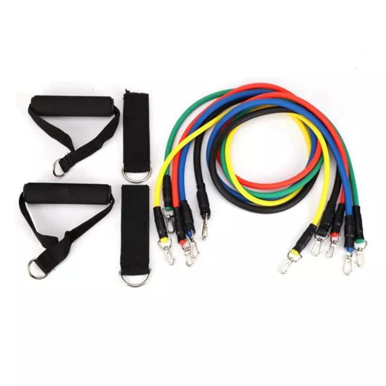 11-piece latex resistance rope set for fitness training