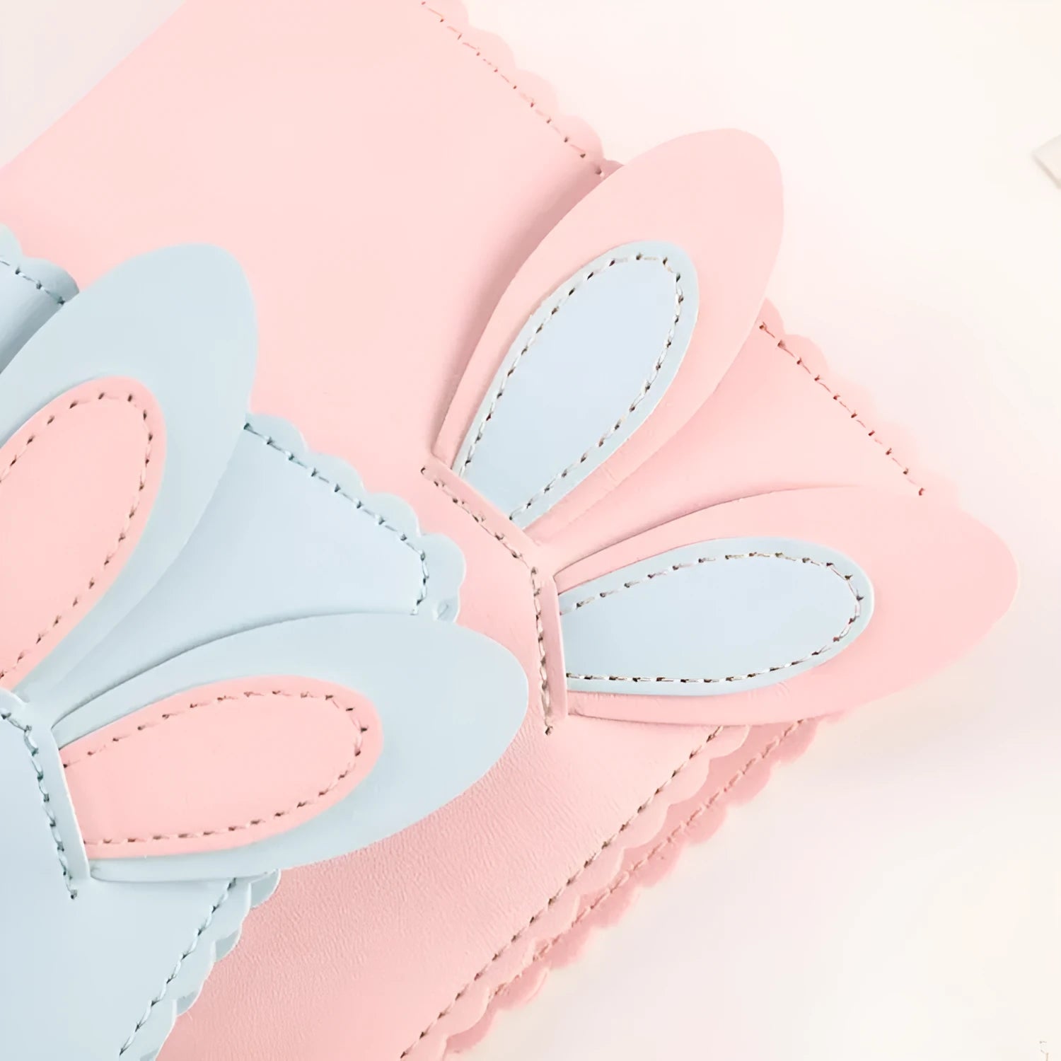Cute Bunny Mini Album in pink, blue, or white showing compact size and loose-leaf pages