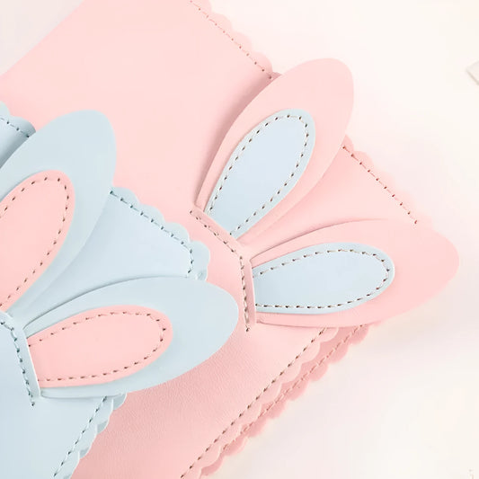 Cute Bunny Mini Album in pink, blue, or white showing compact size and loose-leaf pages