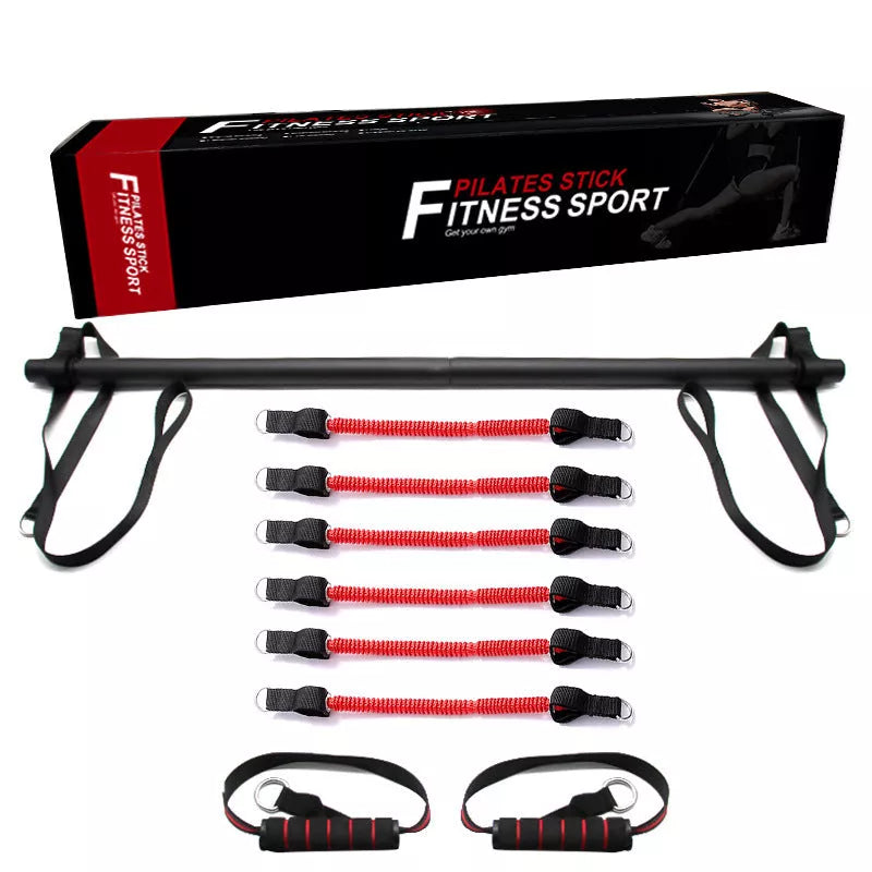 Pilates Bar Kit with removable resistance bands for home workouts