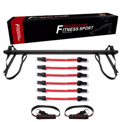 Pilates Bar Kit with removable resistance bands for home workouts
