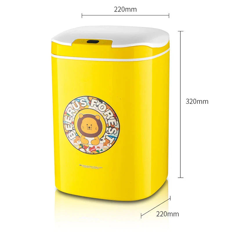 Touchless automatic trash can with motion sensor for convenient waste disposal in home or office
