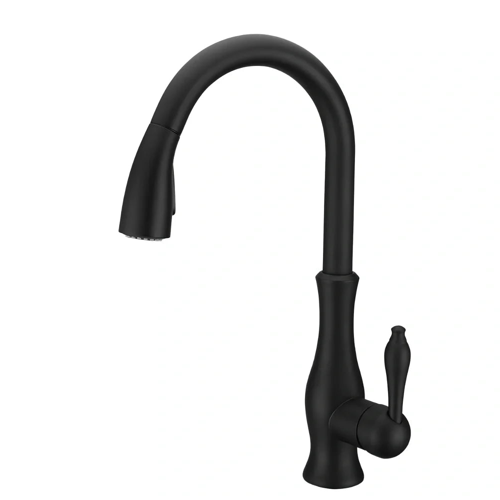 All copper rotatable pull-out kitchen faucet in silver with 50cm hose extension and single handle control