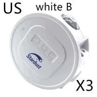 USB-powered Ocean Star Projection Night Light with rotating lamp body on a table.