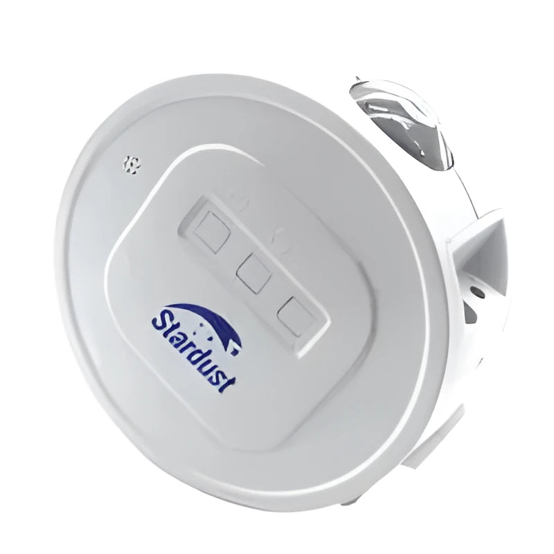 USB-powered Ocean Star Projection Night Light with rotating lamp body on a table.