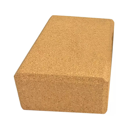Natural cork yoga brick with nonslip surface for enhanced stability and alignment
