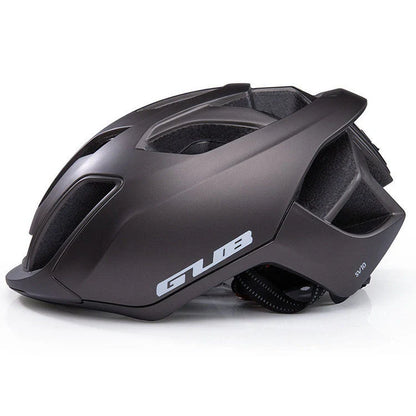 Rechargeable LED bicycle helmet in matt black, matt titanium, and pearl white with 9 lighting modes