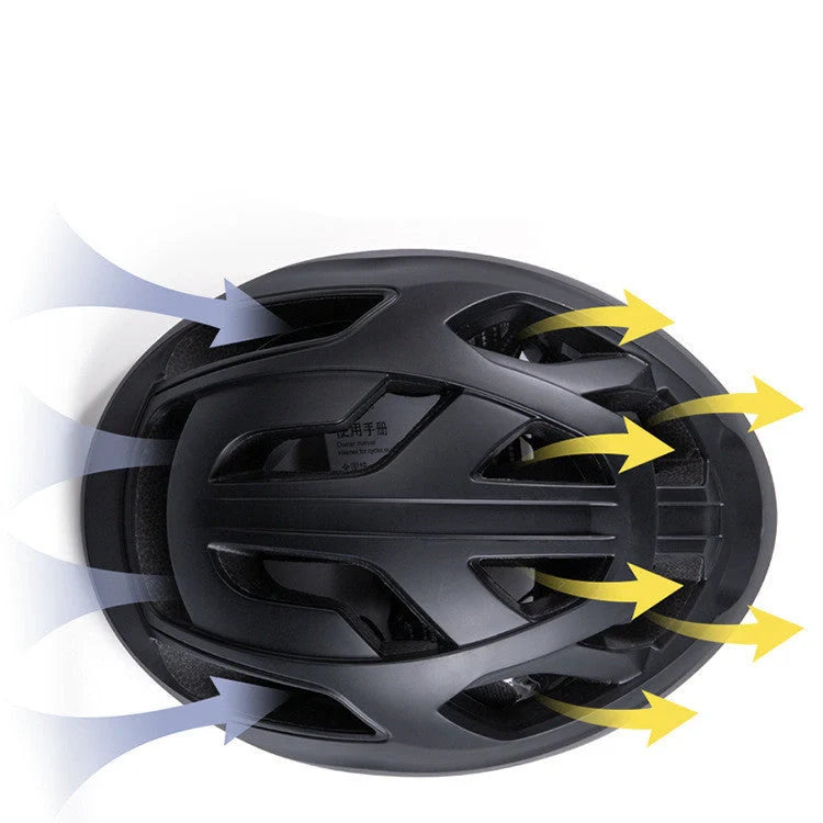 Rechargeable LED bicycle helmet in matt black, matt titanium, and pearl white with 9 lighting modes