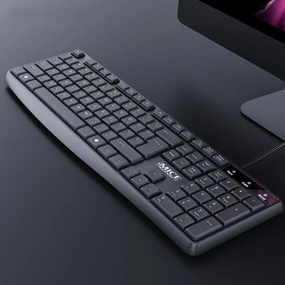KM-520 wired keyboard and mouse set in black with USB connection, 104 keys and 1200dpi photoelectric mouse