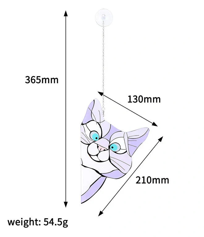 Colorful PVC cat window sticker with double-sided design for home and car decoration