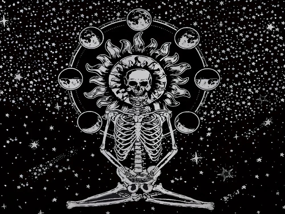 European-style geometric abstraction Halloween polyester tapestry, 200x150cm square hanging with machine-woven patterns