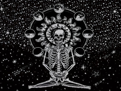 European-style geometric abstraction Halloween polyester tapestry, 200x150cm square hanging with machine-woven patterns