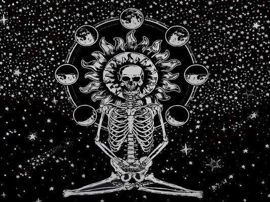 European-style geometric abstraction Halloween polyester tapestry, 200x150cm square hanging with machine-woven patterns