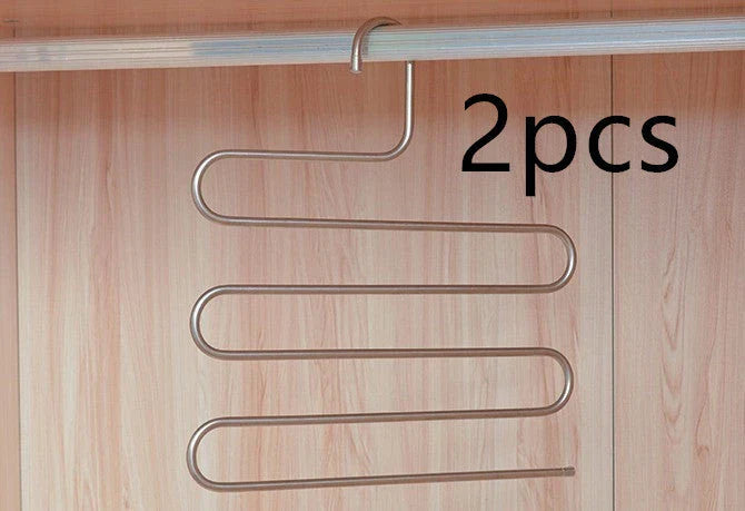 Sturdy 5-Tier Pants Rack in Stainless Steel for Closet Organization and Space-Saving Storage
