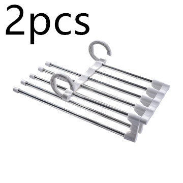 Sturdy 5-Tier Pants Rack in Stainless Steel for Closet Organization and Space-Saving Storage
