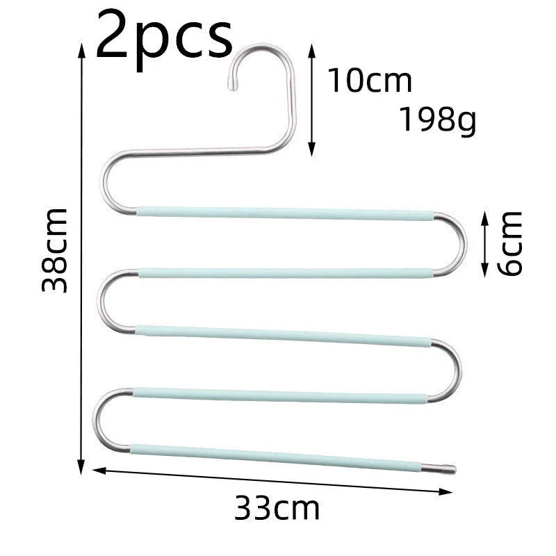 Sturdy 5-Tier Pants Rack in Stainless Steel for Closet Organization and Space-Saving Storage