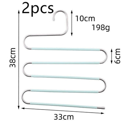 Sturdy 5-Tier Pants Rack in Stainless Steel for Closet Organization and Space-Saving Storage