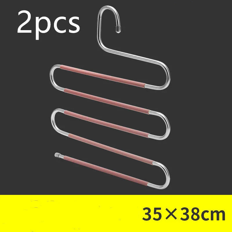 Sturdy 5-Tier Pants Rack in Stainless Steel for Closet Organization and Space-Saving Storage
