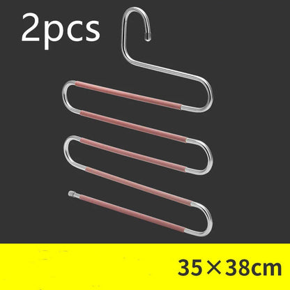 Sturdy 5-Tier Pants Rack in Stainless Steel for Closet Organization and Space-Saving Storage