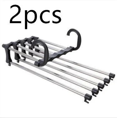 Sturdy 5-Tier Pants Rack in Stainless Steel for Closet Organization and Space-Saving Storage