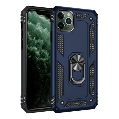 A dark green TPU and PC protective back cover for an Apple iPhone, showing the camera cut-out.
