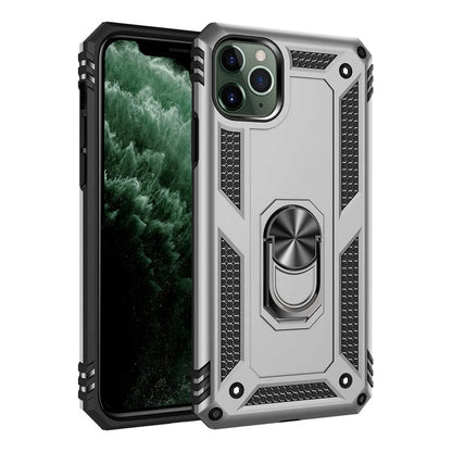 A dark green TPU and PC protective back cover for an Apple iPhone, showing the camera cut-out.