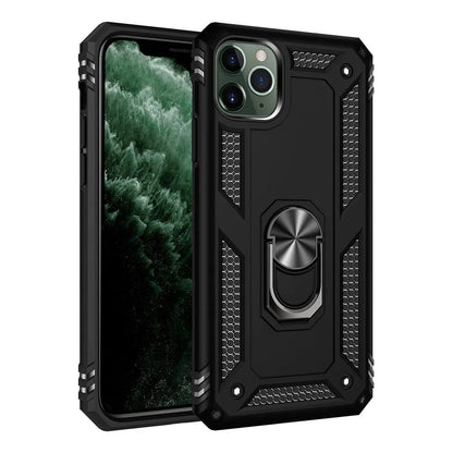 A dark green TPU and PC protective back cover for an Apple iPhone, showing the camera cut-out.