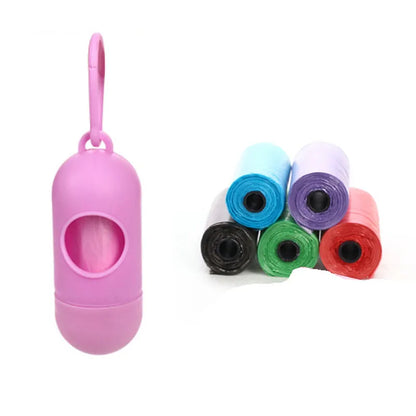 Multi-colour dog waste cleanup bags showing black, blue, green, pink, and red variants in 22.5x30cm size
