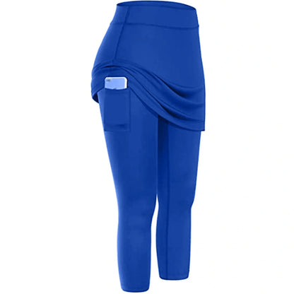 Women's tennis skirted leggings with pockets in various colors