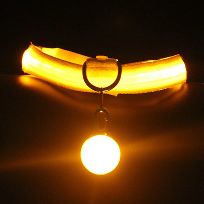 Luminous Dog Collar in various colors with three flashing modes for nighttime safety