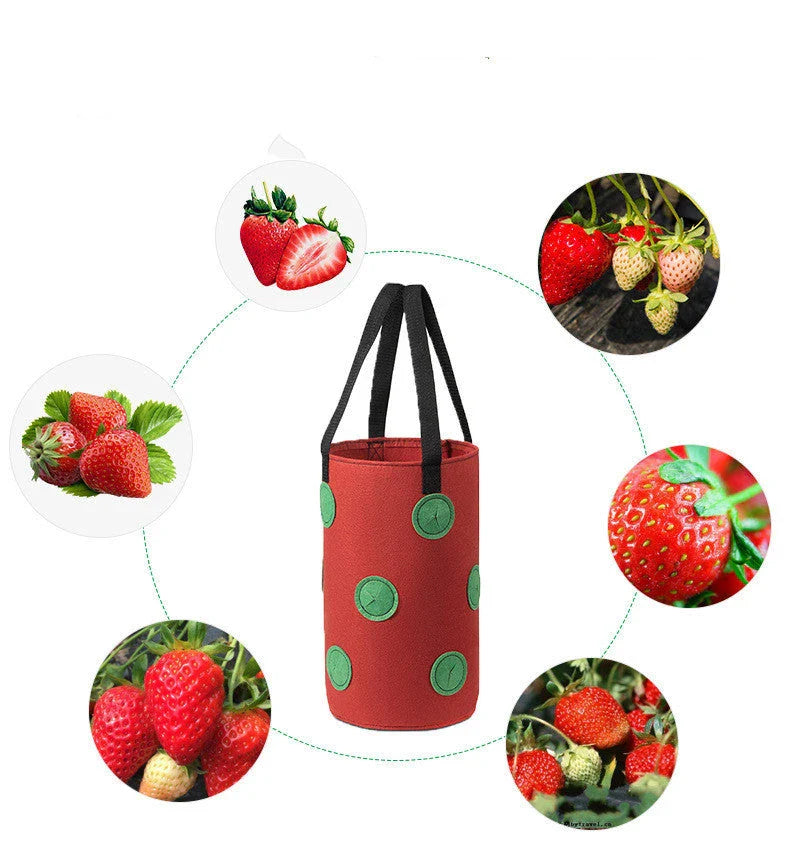Breathable fabric vertical planter bag with 13 holes for easy plant monitoring and harvesting